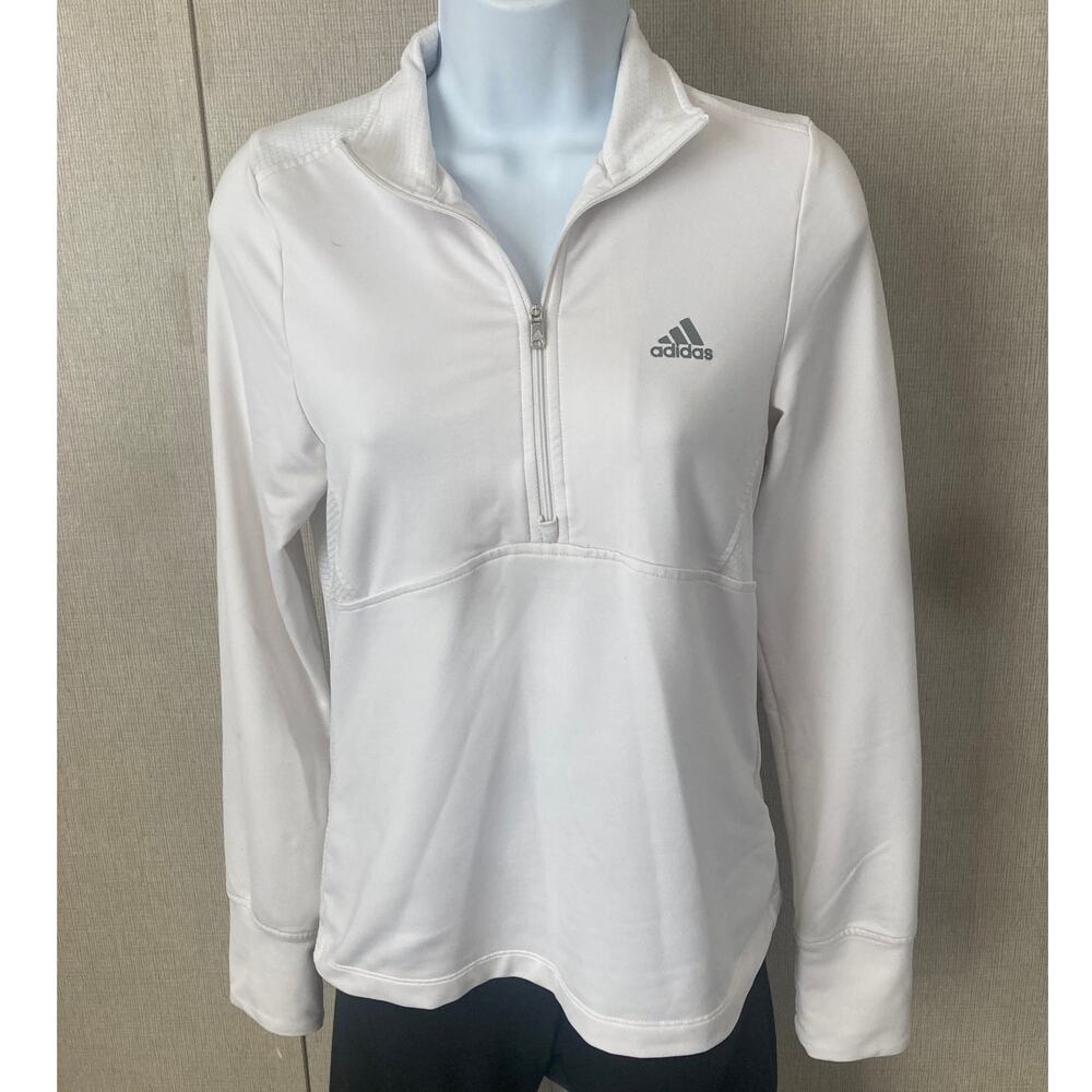 Adidas Quarter Zip White Pullover